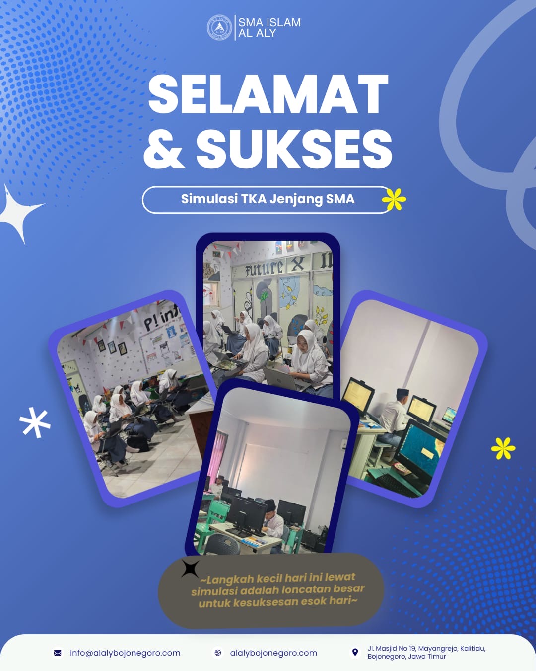 Selamat dan Sukses Melaksanakan Simulasi TKA Jenjang SMA - PERINGATAN | Pesantren Modern Al Aly